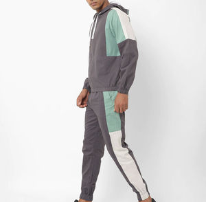 ชุดวอร์มผ้าไนลอนและมีฮู้ดสำหรับผู้ชายชุดกันลม100% มีซิปชุดวอร์มกางเกงวอร์มสำหรับนักวิ่ง - Product Image 2