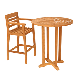 โต๊ะไม้สักอินโดนีเซีย90ซม. โต๊ะกาแฟกลมทนทานเฟอร์นิเจอร์กลางแจ้งผลิตในประเทศอินโดนีเซีย - Product Image 6