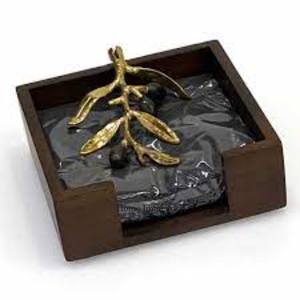 Boîte en métal poli brillant de couleur argentée avec fleurs et feuilles Look attrayant Porte-papier de soie de créateur moderne et boîte - Product Image 6