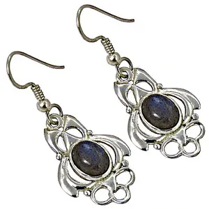 Boucles d'oreilles pendantes en argent 925 avec labradorite pour femmes, plaquées or, avec perle et diamant, pour mariage, occasions chrétiennes, cadeau - Product Image 1