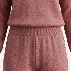 Conjunto de Sudadera con Capucha y Pantalones de Chándal de Punto Acanalado de Cachemira para Mujer, Diseño Nuevo, Ropa Deportiva Informal de Moda para Gimnasio, Color Personalizado - Product Image 5