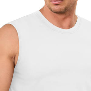 Chaleco deportivo para hombre, camiseta sin mangas de secado rápido, cuello redondo, suelta, abierta, dividida, camiseta sin mangas de Color sólido, camisetas sin mangas con estampado de logotipo personalizado para hombre - Product Image 2