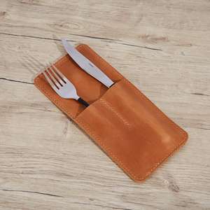 Organisateur de vaisselle en cuir fait main élégant porte-couverts pour fournitures de restaurant LYR-0036 - Product Image 1