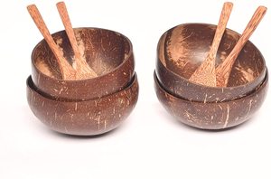 Custom Wholesale Natural <b>Coconut</b> <b>Shell</b> Bowls Set Biodegradable Disposable Dinnerware - Product Image 2