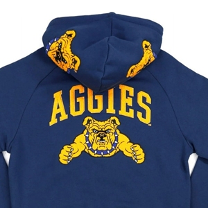 Sudadera con capucha North Carolina A & T Aggies para hombres y mujeres Sudadera con logotipo audaz con diseño bordado tejido y forro antiretráctil - Product Image 3