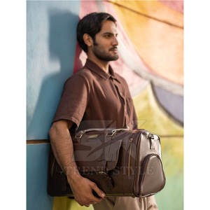 Sac de voyage en cuir élégant pour les voyageurs fréquents et les escapades de week-end Sac de voyage en cuir véritable - Product Image 5