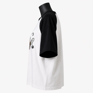 Camiseta de Algodón Oversize para Mujer, Manga Raglán, Cuello Redondo, Manga Corta, Estampada, Corte Holgado, para Todas las Temporadas - Product Image 5