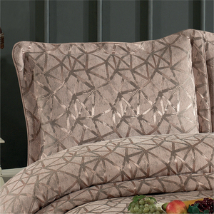 Ensemble de couvre-lit Guzide ELIZ Classic 4 pièces rayé en rose séché, 100% chenille tissée, anti-acariens, lavable, taille King, pour usage domestique - Product Image 2