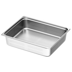 (6 pièces) Bac Gastronorm en acier inoxydable GN 2/1 - perforé - Profondeur : 150 mm - Product Image 3