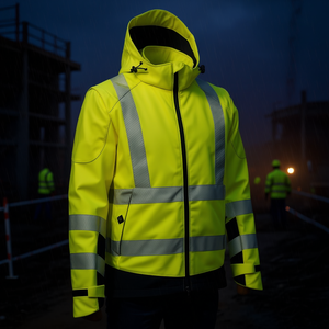 ELKA RAINWEAR <b>High</b>-<b>Visibility</b> <b>Softshell</b> <b>Jacket</b> Size L VISIBLE XTREME <b>High</b>-<b>Visibility</b> Promotional Reflective Stickers Lights - Product Image 3