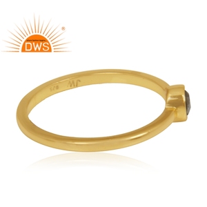แหวนซ้อนพลอยไพไรต์ธรรมชาติชุบทอง18K จากนักออกแบบล่าสุด - Product Image 3