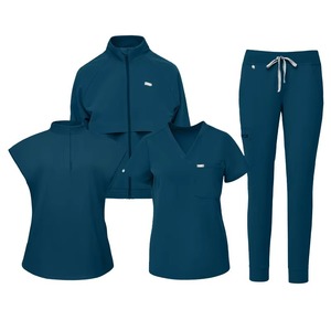 2025 venta al por mayor Scrubs alta calidad personalizada manga larga Scrub chaqueta mujeres hombres Doctor enfermera Hospital médico Scrub uniformes conjunto - Product Image 1