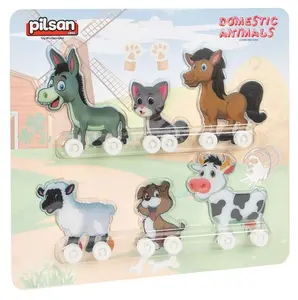 Wholesale Domestic Animals 6 Pcs Different Kinds of Animals in One Box With Wheels Fun and Educational Toys for Kids