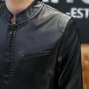 Blouson en cuir coupe ajustée pour homme nouvel arrivage - Product Image 5