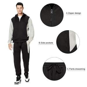 ชุดวอร์มผู้ชายดีไซน์คุณภาพสูง ชุดแทรคสูทแบบยูนิเซ็กซ์ ชุดสเวตสูทผ้าสั่งทำพิเศษ ชุดออกกำลังกายกลางแจ้งแบบ 2 ชิ้น เสื้อฮู้ดดี้และกางเกงขายาวผู้ชาย - Product Image 2