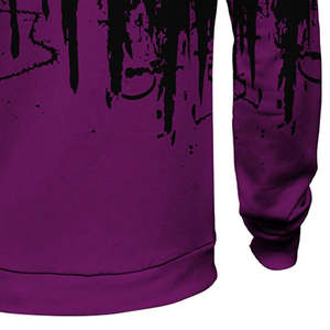 <b>Mens</b> Black <b>Purple</b> Gradient Hoodie Drip Print Stylish Pullover Soft Comfortable Casual Streetwear Fashion Hooded Sweatshirt Wear - Product Image 4
