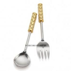 ชุดรับประทานอาหารเย็นอุปกรณ์บนโต๊ะอาหารแบบ4ช้อนทำจากโลหะเกรดสูงดีไซน์เนอร์เคลือบทองที่แตกต่างไม่เหมือนใคร - Product Image 6