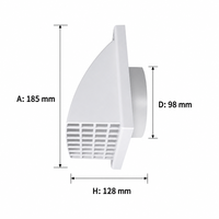 Grille d'aération carrée en plastique ABS avec clapet unidirectionnel et moustiquaire amovible