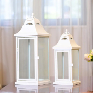 Classic Style <b>Black</b> Metal Indoor/Outdoor Candle <b>Holders</b> Lanterns for Weddings Christmas Home Events Parties Decorations - Product Image 2