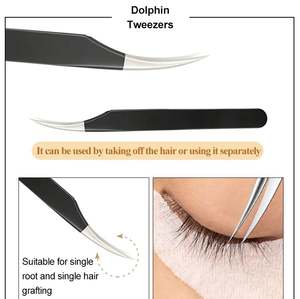 ชุดแหนบต่อขนตาเคลือบสีดำ อุปกรณ์แต่งหน้า คลิปหนีบขนตา ชุดอุปกรณ์ต่อขนตาแบบมืออาชีพ - Product Image 3