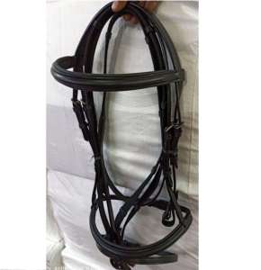 Bride de cheval en cuir PVC de qualité supérieure conception personnalisée licou de corde ajustement confortable pour l'entraînement et la compétition - Product Image 1