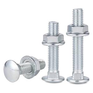 Boulons de chariot à tête ronde galvanisée à col carré avec écrous à bride hexagonale, filetage complet, pour la fabrication, vente en gros, exportation - Product Image 3