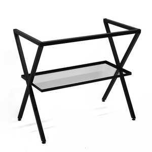 60cm Matt Black <b>Metal</b> <b>Easel</b> with Glass Shelf Bath & Toilet Supplies Product - Product Image 1