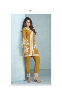 Beautiful <b>Modem</b> Design Premium Collection Most Trending Heavy Rayon Top Pant With Thread Work Online Shopping India - Product Image 6