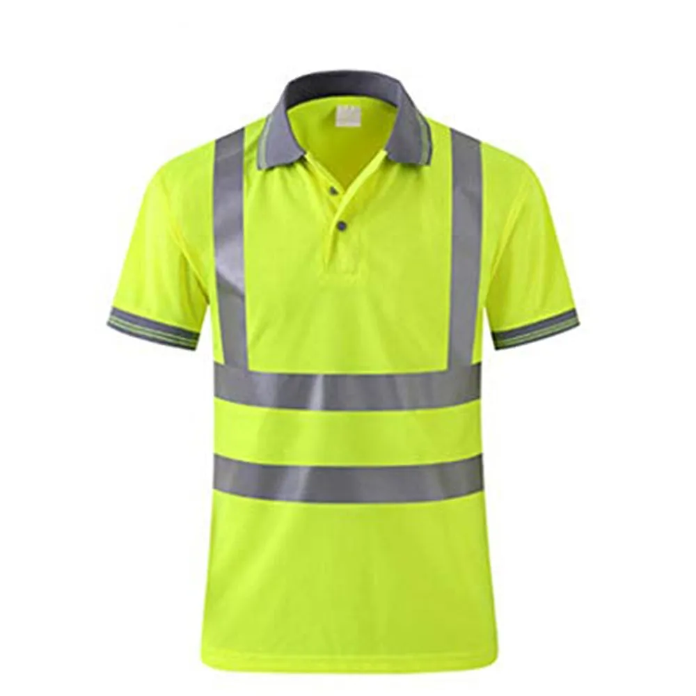 Высококачественная Светоотражающая рубашка-поло, быстросохнущая флуоресцентная Светоотражающая Рабочая одежда