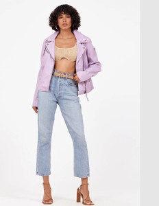 Veste d'hiver grande taille XL pour femmes fermeture à glissière haute respirante conception tricotée Denim imprimé tissu en cuir solide Logo OEM - Product Image 4