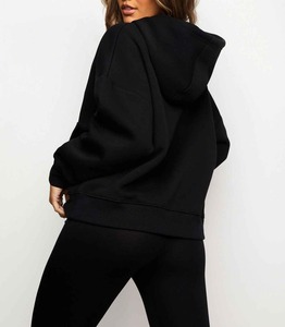 Ensemble de survêtement en polaire, sweat à capuche et pantalon de jogging doux et brossé, vêtements de détente confortables pour l'hiver, vêtements de sport décontractés - Product Image 5