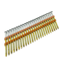 21 degrés 3x0.131 pouces bande en plastique tête ronde anneau lisse tige chaud plongé galvanisé collés clous d'encadrement