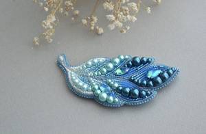 Beaded brooches Handmade designer brooch. High quality accessories. <b>Unique</b> design brooch. <b>Baby</b> shower best <b>gift</b>. - Product Image 5