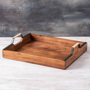 Bandeja DE SERVICIO DE MADERA elegante exportada India para restaurante y hotel disponible a precio mayorista por glowin fashion - Product Image 4