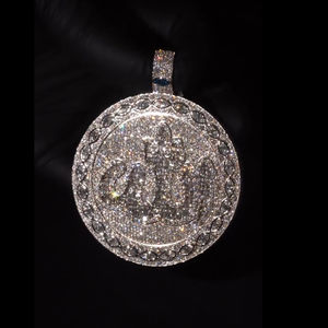 Meilleurs pendentifs vintage Allah personnalisés en argent sterling 925 avec moissanite VVS taille brillant sertie clos, certifiés IGI, très populaires pour hommes - Product Image 2
