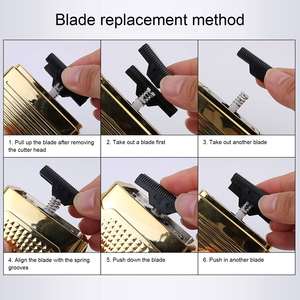 Afeitadora Eléctrica Portátil Recargable por USB para Hombre, Mini Recortadora de Barba Dorada, Máquina de Afeitar para Uso en Casa y Autocaravana - Product Image 4