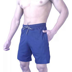 Pantalones cortos deportivos de patrón sólido ecológicos para hombre, cierre de cintura elástica para correr al aire libre, teñido liso, venta al por mayor - Product Image 4