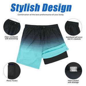 Vente en gros de shorts de course en coton pour hommes concevez votre propre short d'athlétisme à motif solide avec poche à la taille élastique Style décontracté toile - Product Image 4