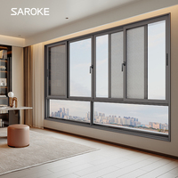 Ventanas y Puertas Corredizas de Aluminio con Doble Acristalamiento SAROKE, Resistentes a Huracanes, con Perfil de Vidrio, para Villas Modernas