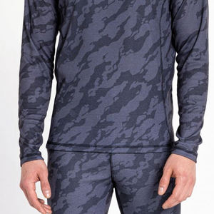 Ensemble de sous-vêtements de compression de sport pour homme grande taille, 2 pièces, en polaire, taille élastique, respirant à l'avant, motif uni, pour l'hiver - Product Image 5