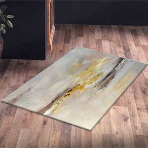 Tapis imprimé gris et or - Moderne, personnalisé, antidérapant, tapis en chenille - Product Image 5