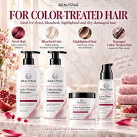Ensemble Shampooing et Après-Shampooing Colorant Personnalisé, Masque Capillaire Protection Couleur et Sérum Brillance, Soin Professionnel de Salon pour Cheveux Secs et Abîmés