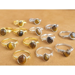 <b>Boho</b> Style Tiger Eye <b>Ring</b> Gold and Silver Plated for Fashion Resale - Product Image 1