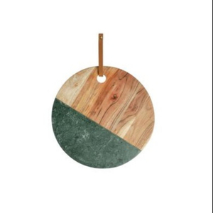Tabla de madera redonda para picar Mármol, gran calidad, utensilios de cocina de bambú orgánico - Product Image 1