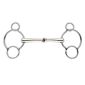 Horse Racing Horse Products Horse Universal Gag Bit Snaffle 3 Ring Mouth Piece Fat Outdoor Sports Stainless Steel - Product Image 1