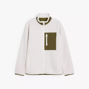 Dernière conception de veste polaire Sherpa pour hommes Logo personnalisé imprimé léger et long avec col montant Vente en gros - Product Image 1