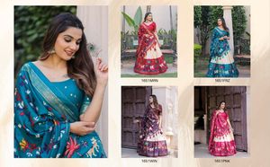 คอลเลกชันผ้าไหม lehenga choli เสื้อคอลเลกชั่นประจำชาติพิมพ์ลายแฟนซี - Product Image 5