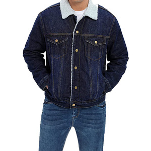 Latest Design Men Sherpa <b>Fleece</b> <b>Lined</b> Denim <b>Jacket</b> Trendy Vintage Washed Warm Denim Winter <b>Jacket</b> - Product Image 1