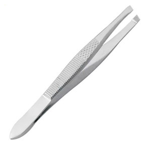 Recortador de cejas personalizado punta inclinada pinzas rosas Etiqueta Privada herramienta de depilación de acero inoxidable para uso de belleza - Product Image 1