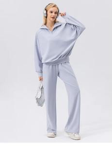 Unisex Lightweight Acid Wash Winter Solid Sweatsuit Custom Logo Printed Hooded Streetwear for Women Own Design <b>Tracksuits</b> Sets - Product Image 4